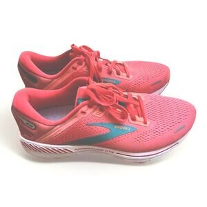 Brooks Adrenaline GTS 22 Running Shoes Womens size 10 Coral/salmon Teal Athletic